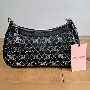 Juicy Couture Black and Silver Shoulder Bag